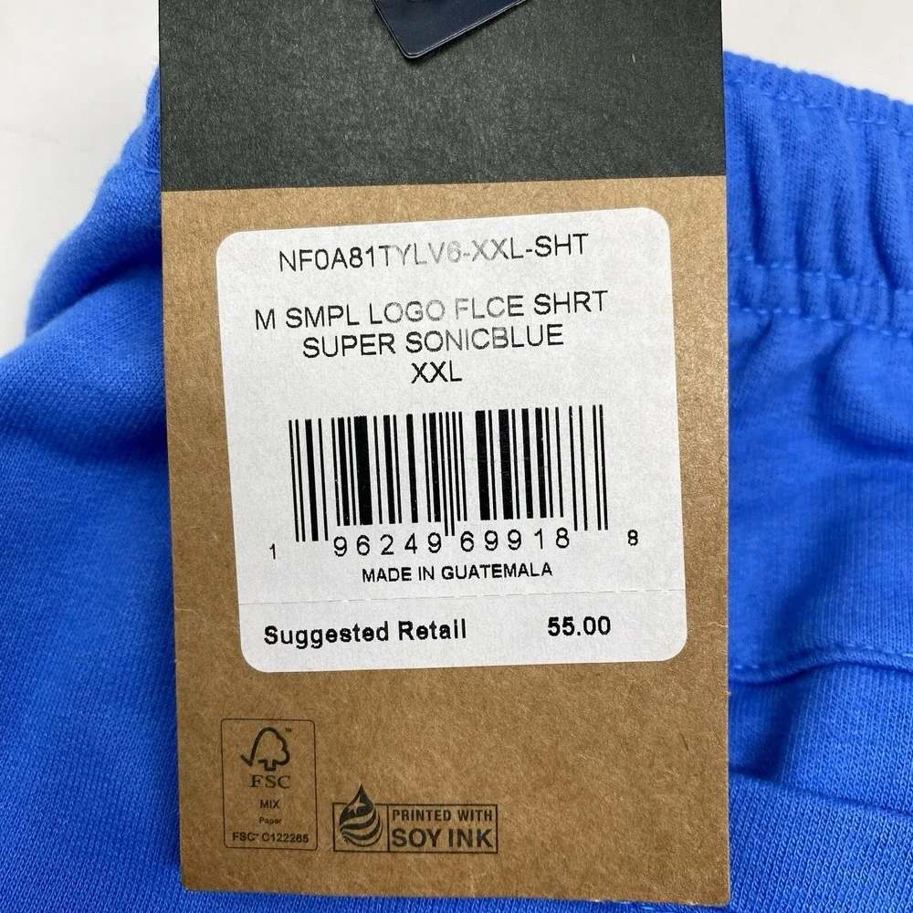 The North Face‎ Fleece Shorts Mens XXL Blue Simple Logo Relaxed Fit NF0A81TYLV6